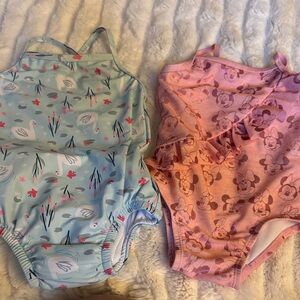 Kids One-Piece Swimsuit - Pink Disney Minnie Print